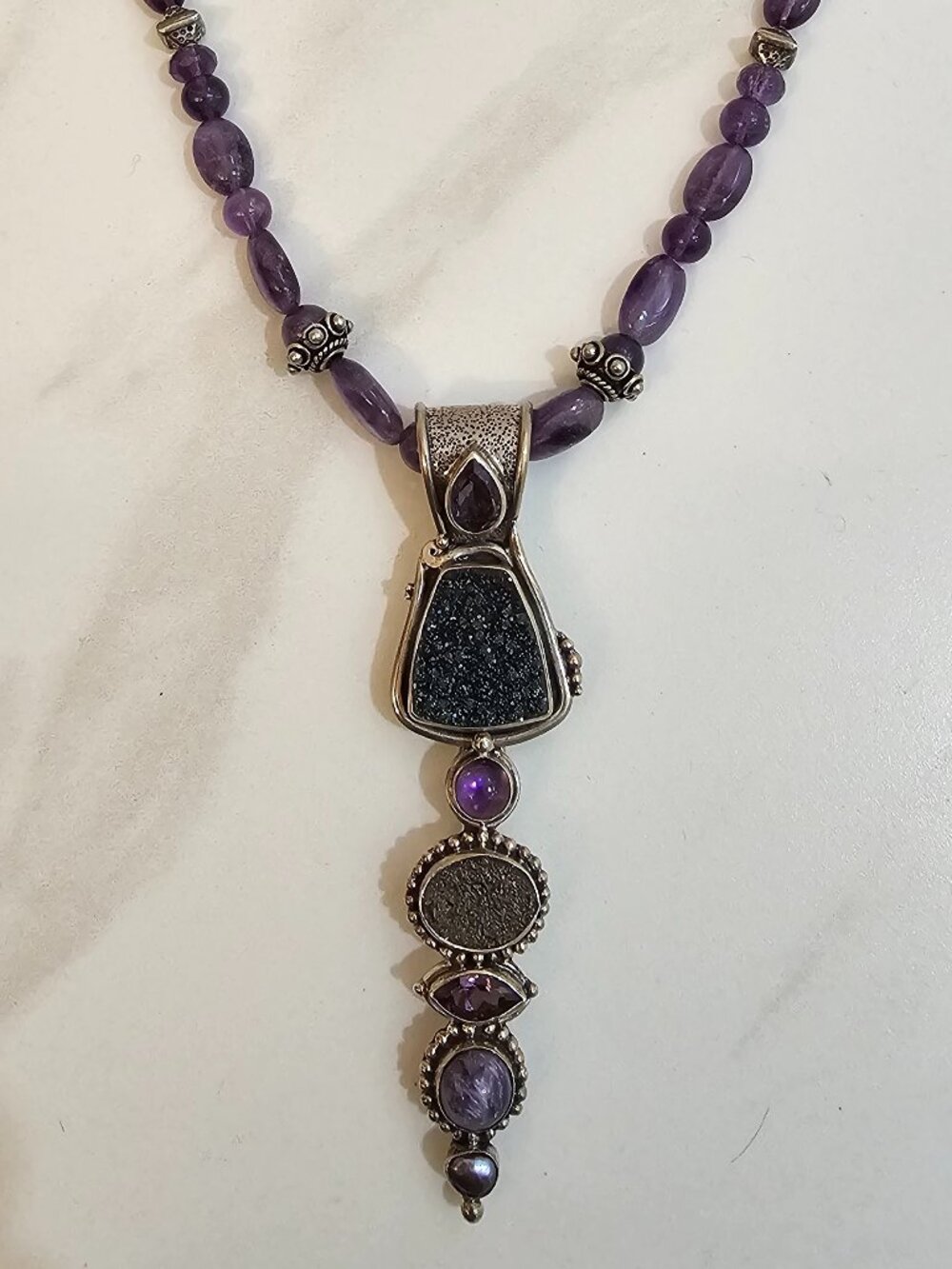 Echo of the Dreamer Mars & Valentine Stirling Silver Pendant/Brooch Necklace